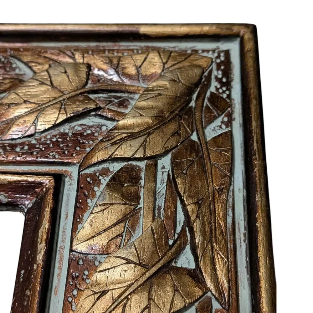 Vintage Ornate Floral Carved Gilt Picture Frame Gold Baroque 5x7 Wall Decor